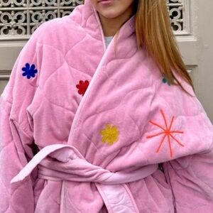 European Culture Pink Quilted Teddy Jacket